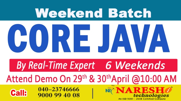 Core Java Weekend Batch